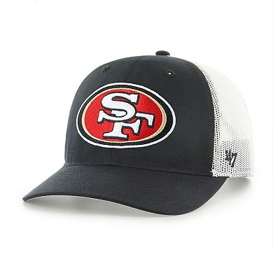 Youth '47 Black/White San Francisco 49ers Trucker Adjustable Hat