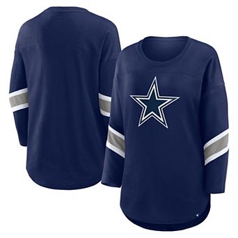 Women's Fanatics Navy Dallas Cowboys Redzone Clear Dimple Long Sleeve 3/4-Sleeve T-Shirt