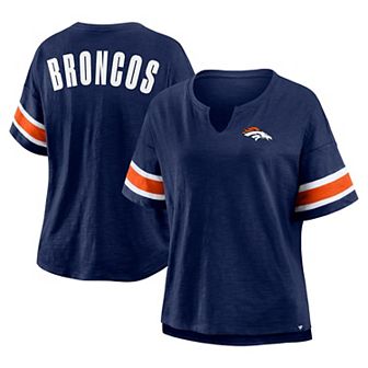 Women's Fanatics Navy Denver Broncos Plus Size Redzone Notch Neck T-Shirt