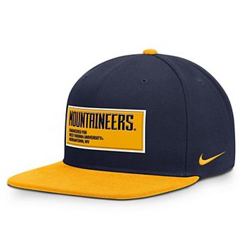 Men's Nike Navy/Gold West Virginia Mountaineers 2025 On-Field Patch Pro Dri-FIT Snapback Hat