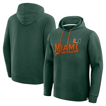 Men's Fanatics Green Miami Hurricanes Hometown Premium Huddle Up Long Sleeve Hoodie T-Shirt