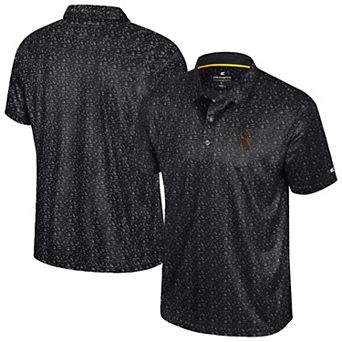 Men's Colosseum Black Wyoming Cowboys Football Print Polo