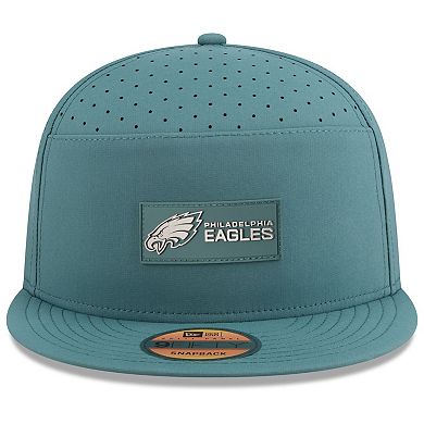 Men's New Era Midnight Green Philadelphia Eagles 2025 Sideline Split Panel 9FIFTY Snapback Hat