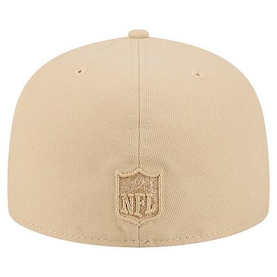 Men's New Era Beige Baltimore Ravens Color Pack A-Frame 59FIFTY Fitted Hat