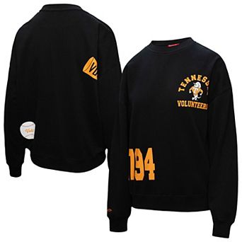 Women's Mitchell & Ness Black Tennessee Volunteers Multi-Hit Crewneck Pullover Sweatshirt