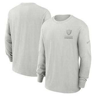 Men's Nike Gray Las Vegas Raiders Essential Heavy Max90 Long Sleeve T-Shirt