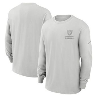 Men's Nike Gray Las Vegas Raiders Essential Heavy Max90 Long Sleeve T-Shirt