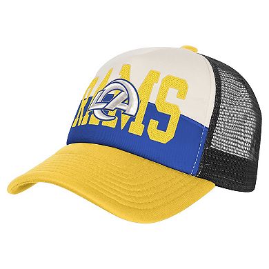 Youth White/Gold Los Angeles Rams Modern Fan Trucker Adjustable Hat