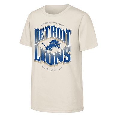 Youth Outerstuff Cream Detroit Lions Huddle T-Shirt