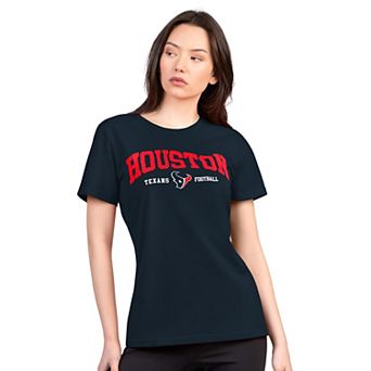 Women's G-III 4Her by Carl Banks Navy Houston Texans Super-Slim Lightweight Winning Crew T-Shirt