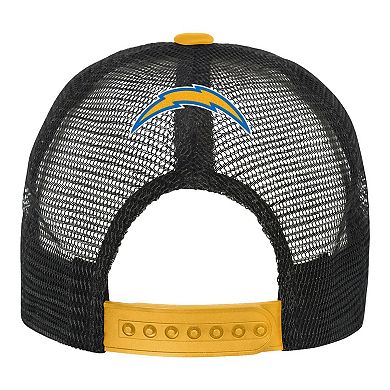 Youth White/Gold Los Angeles Chargers Modern Fan Trucker Adjustable Hat