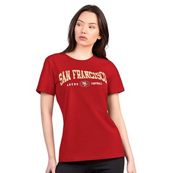 Women's G-III 4Her by Carl Banks Scarlet San Francisco 49ers Super-Slim Lightweight Winning Crew T-Shirt