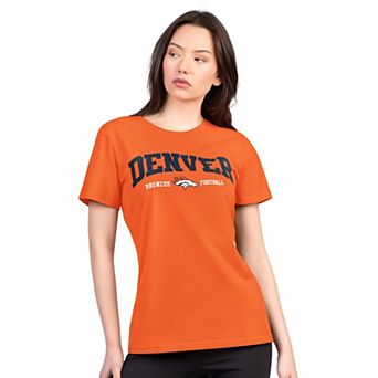 Women's G-III 4Her by Carl Banks Orange Denver Broncos Super-Slim Lightweight Winning Crew T-Shirt