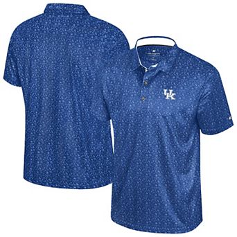 Men's Colosseum Royal Kentucky Wildcats Football Print Polo
