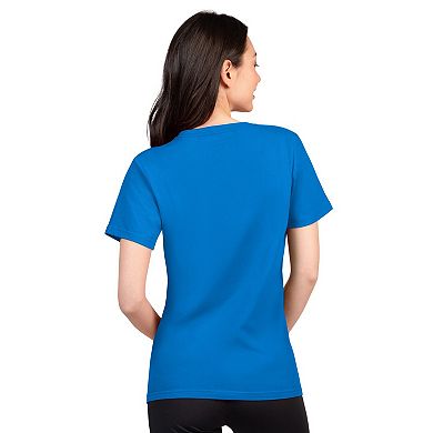 Women's G-III 4Her by Carl Banks Blue Detroit Lions Super-Slim Lightweight Winning Crew T-Shirt