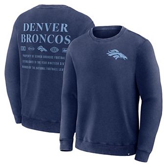 Men's Fanatics Navy Denver Broncos Deep Route Pullover Sweatshirt