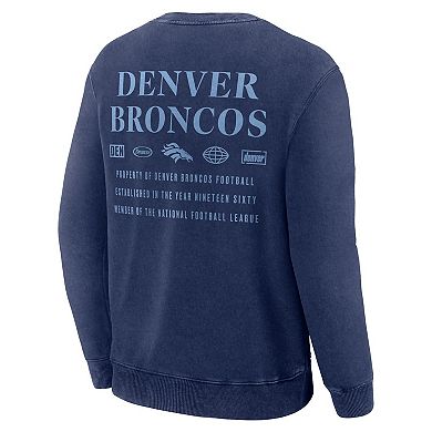 Men's Fanatics Navy Denver Broncos Deep Route Pullover Sweatshirt