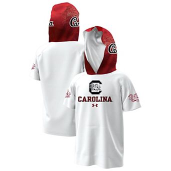 Youth Under Armour White South Carolina Gamecocks Helmet Hoodie T-Shirt