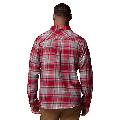 Men's Columbia Crimson Oklahoma Sooners Flare Gun Omni-Wick Flannel Long Sleeve Button-Up Shirt
