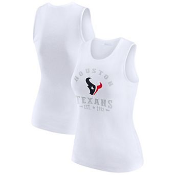 Women's WEAR by Erin Andrews White Houston Texans Ribbed Graphic Tank Top