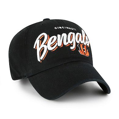 Women's '47 Black Cincinnati Bengals Ariana Clean Up Adjustable Hat
