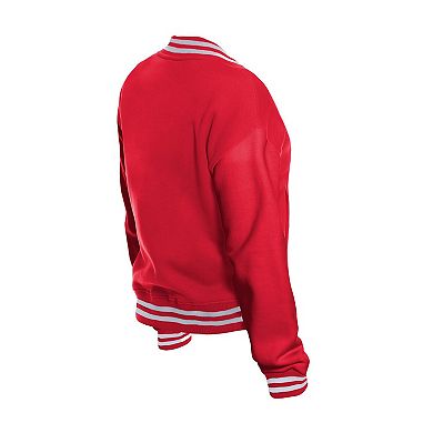 Women's New Era Red Kansas City Chiefs Throwback Fleece Full-Snap Jacket