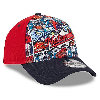 Youth New Era Red/Navy Washington Nationals 2025 MLB Diamond Hero Edition A-Frame 9FORTY Adjustable Hat