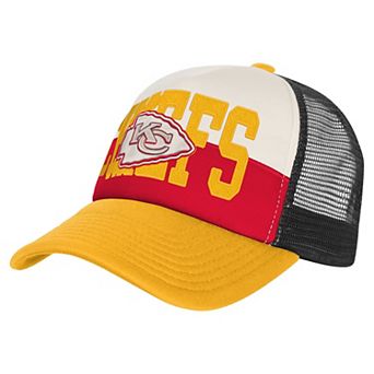 Youth White/Gold Kansas City Chiefs Modern Fan Trucker Adjustable Hat