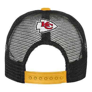 Youth White/Gold Kansas City Chiefs Modern Fan Trucker Adjustable Hat