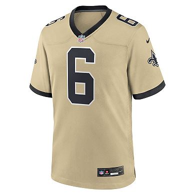Men's Nike Tyler Shough Gold New Orleans Saints Alternate Game Player Jersey