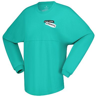 Women's Spirit Jersey Mint New York Liberty Patches Oversized Long Sleeve T-Shirt