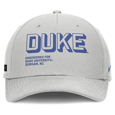 Men's Nike Gray Duke Blue Devils 2025 Sideline Dust Pinched Rise Adjustable Hat