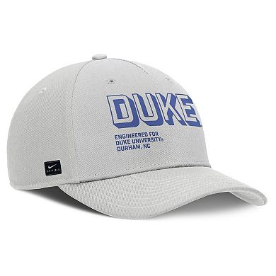 Men's Nike Gray Duke Blue Devils 2025 Sideline Dust Pinched Rise Adjustable Hat