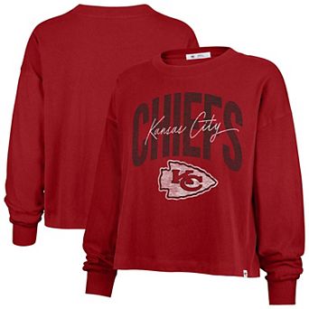Women's '47 Red Kansas City Chiefs Plus Size Muse Sydney Long Sleeve T-Shirt