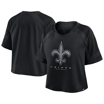 Women's Fanatics New Orleans Saints Oversized Raglan V-Neck Blackout Fashion Jersey