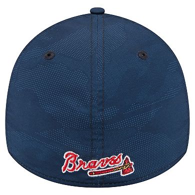 Men's New Era Navy Atlanta Braves Tonal Camo 39THIRTY Flex Hat