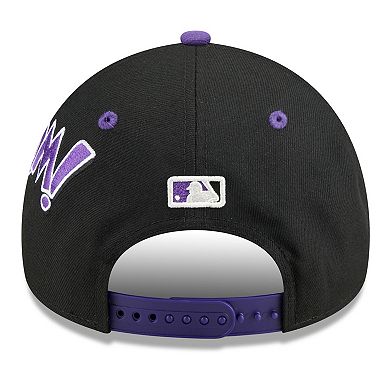 Youth New Era Black/Purple Colorado Rockies 2025 MLB Diamond Hero Edition A-Frame 9FORTY Adjustable Hat