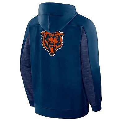 Men's Fanatics Navy Chicago Bears Checkdown Pass Full-Zip Hoodie