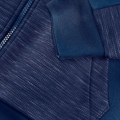 Men's Fanatics Navy Chicago Bears Checkdown Pass Full-Zip Hoodie