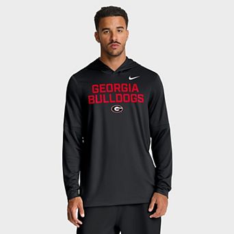 Men's Nike Black Georgia Bulldogs 2025 Sideline Performance Long Sleeve Hoodie T-Shirt