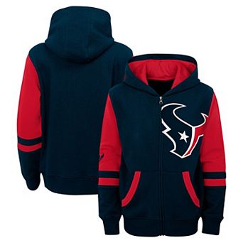 Preschool Navy Houston Texans Stadium Color Block Full-Zip Hoodie