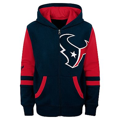 Preschool Navy Houston Texans Stadium Color Block Full-Zip Hoodie