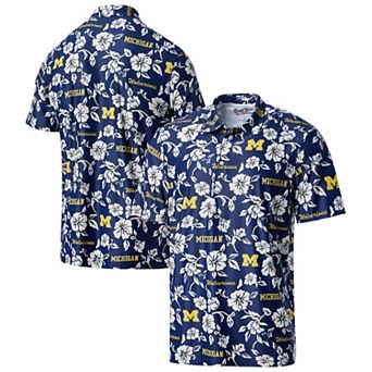 Men's Reyn Spooner Navy Michigan Wolverines Pua Performance Polo
