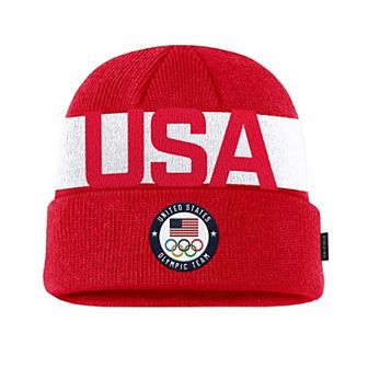 Men's Nike Red Team USA On-Field Utility Cuffed Knit Hat