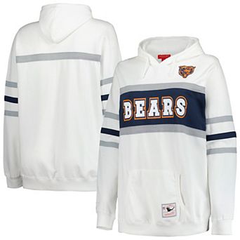 Women's Mitchell & Ness White Chicago Bears Plus Size Head Coach Throwback Pullover Hoodie