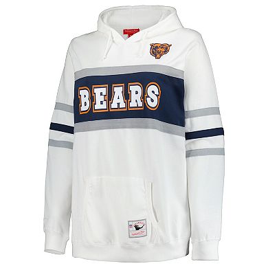 Women's Mitchell & Ness White Chicago Bears Plus Size Head Coach Throwback Pullover Hoodie