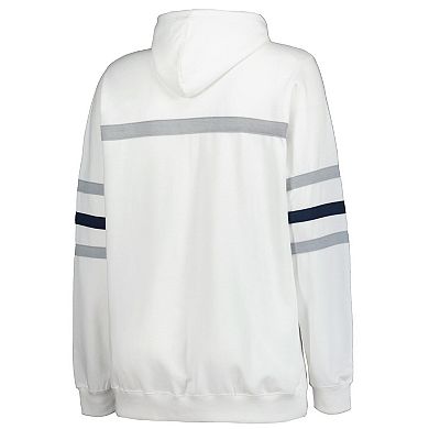 Women's Mitchell & Ness White Chicago Bears Plus Size Head Coach Throwback Pullover Hoodie