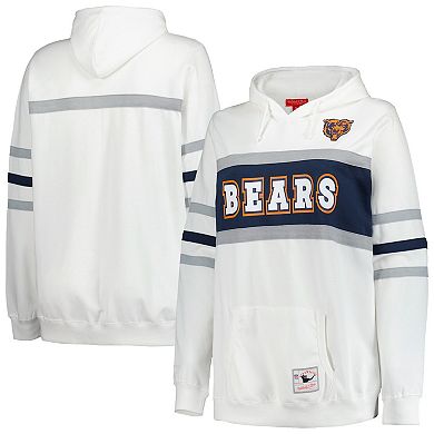 Women's Mitchell & Ness White Chicago Bears Plus Size Head Coach Throwback Pullover Hoodie