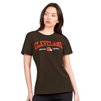 Women's G-III 4Her by Carl Banks Brown Cleveland Browns Super-Slim Lightweight Winning Crew T-Shirt