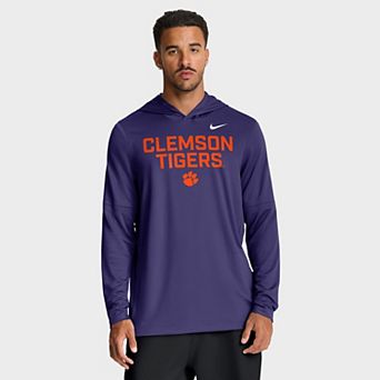 Men's Nike Purple Clemson Tigers 2025 Sideline Dri-FIT Long Sleeve Hoodie T-Shirt